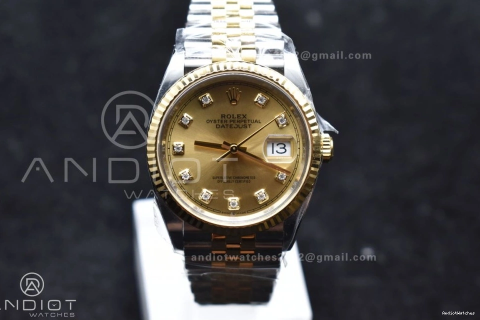 on Bracelet VR Jubilee 36 558 Diamonds Clean 904L Best YG 1:1 DateJust YG Dial Edition Versatile Steel 126233 SS 0306
